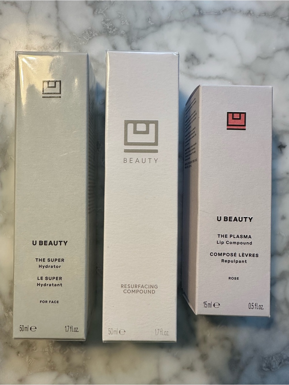 U Beauty skincare Set super hydrator resurfacing compound plasma lip balm bundle